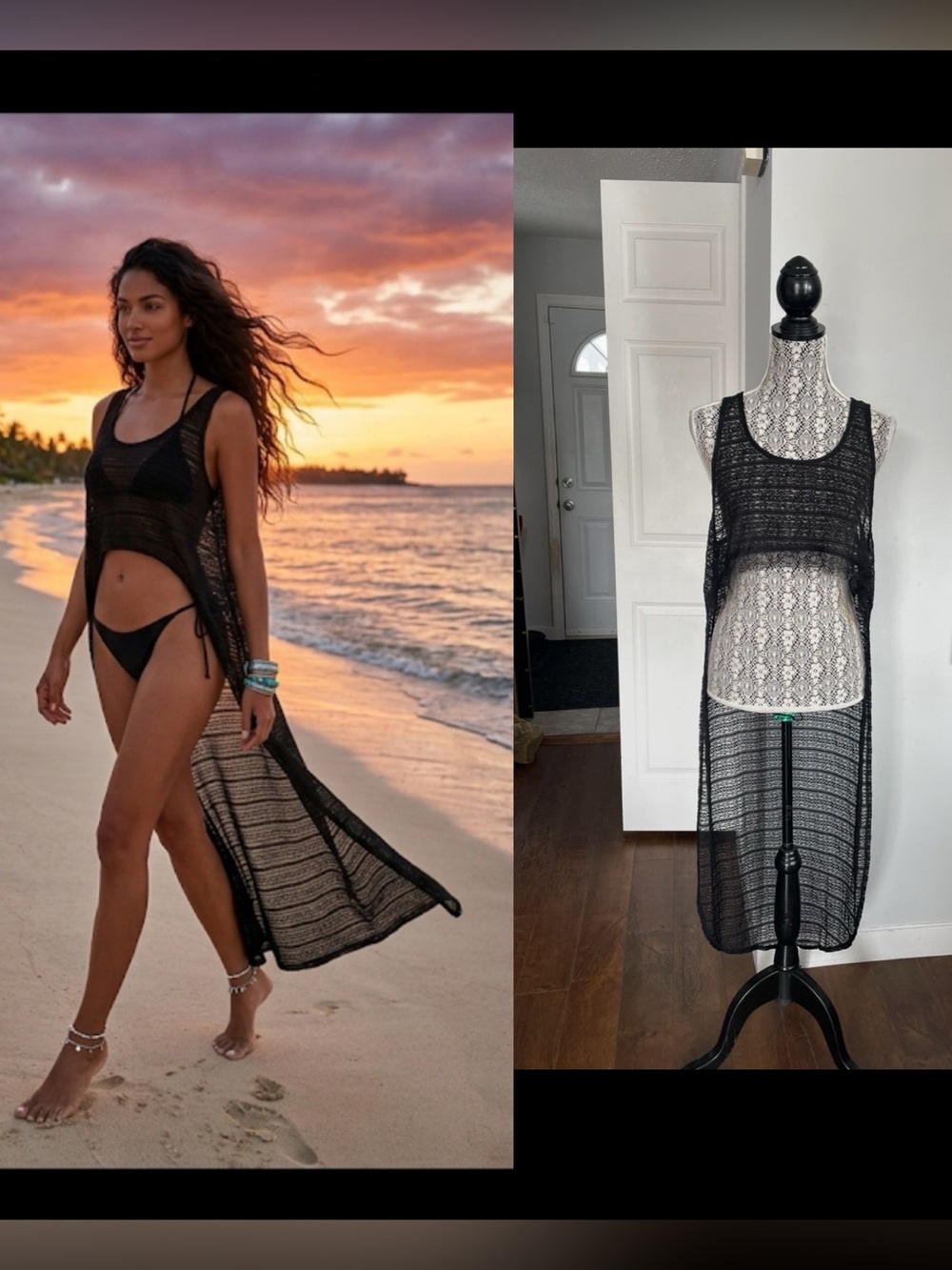 Urban Outfitters Crop Lace High Low Top Beach Swimsuit Cover Up Medium/Large
